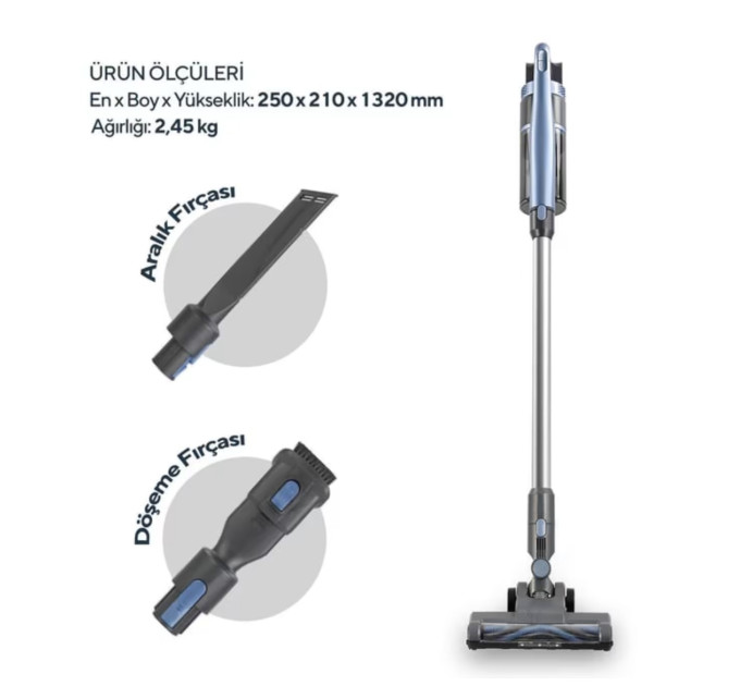 Порохотяг KUMTEL HVC-15 Blue&Black (стік ручний)