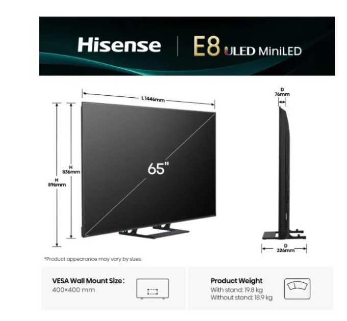 Телевізор HISENSE 65E8Q Smart TV