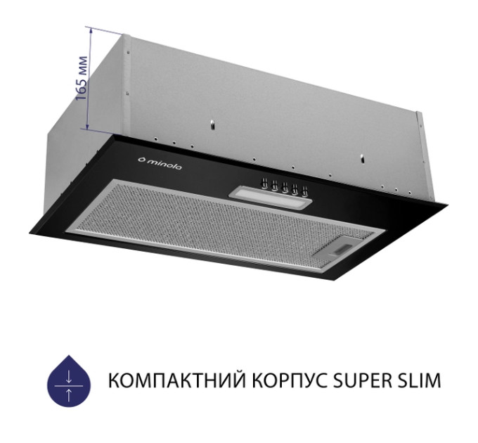 Витяжка Minola HBI 5614 BL 1000 LED (повновбудована)