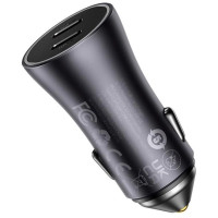 АЗП Baseus Golden Contactor Pro Dual Fast Charger Car Charger C+C 40W Dark Gray (CGJP000013)