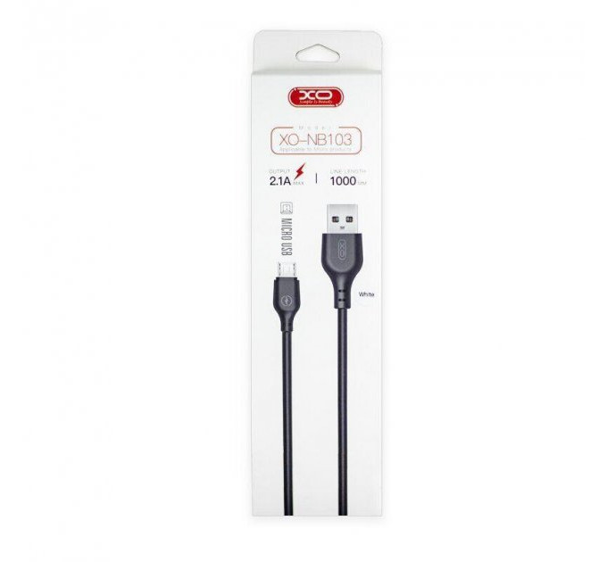 USB кабель XO microUSB NB103 2.1A/1m Black