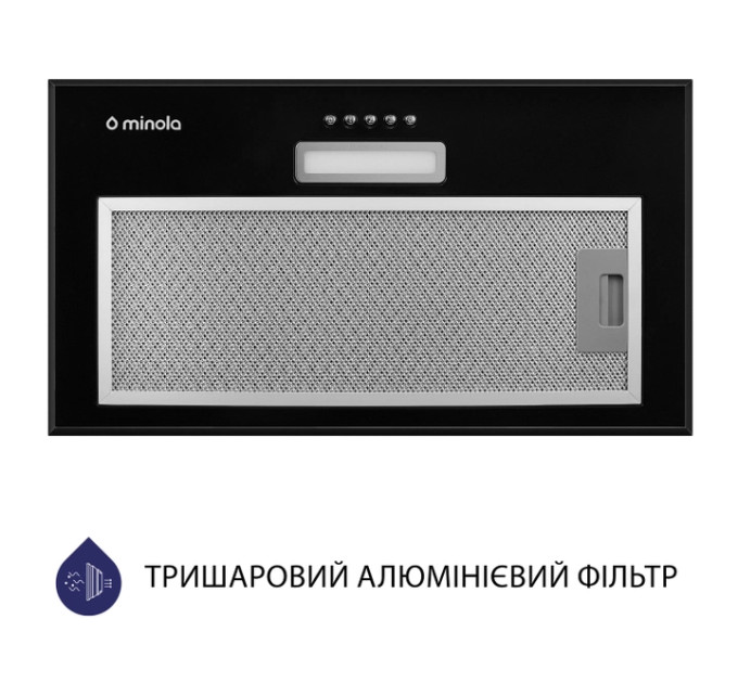 Витяжка Minola HBI 5614 BL 1000 LED (повновбудована)