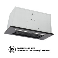 Витяжка  INTERLINE SWAY BL A/60 GL/S повновбудована  (52см, 1000куб)