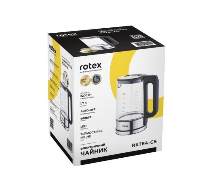 Чайник Rotex RKT84-GS (скло, підсвітка)