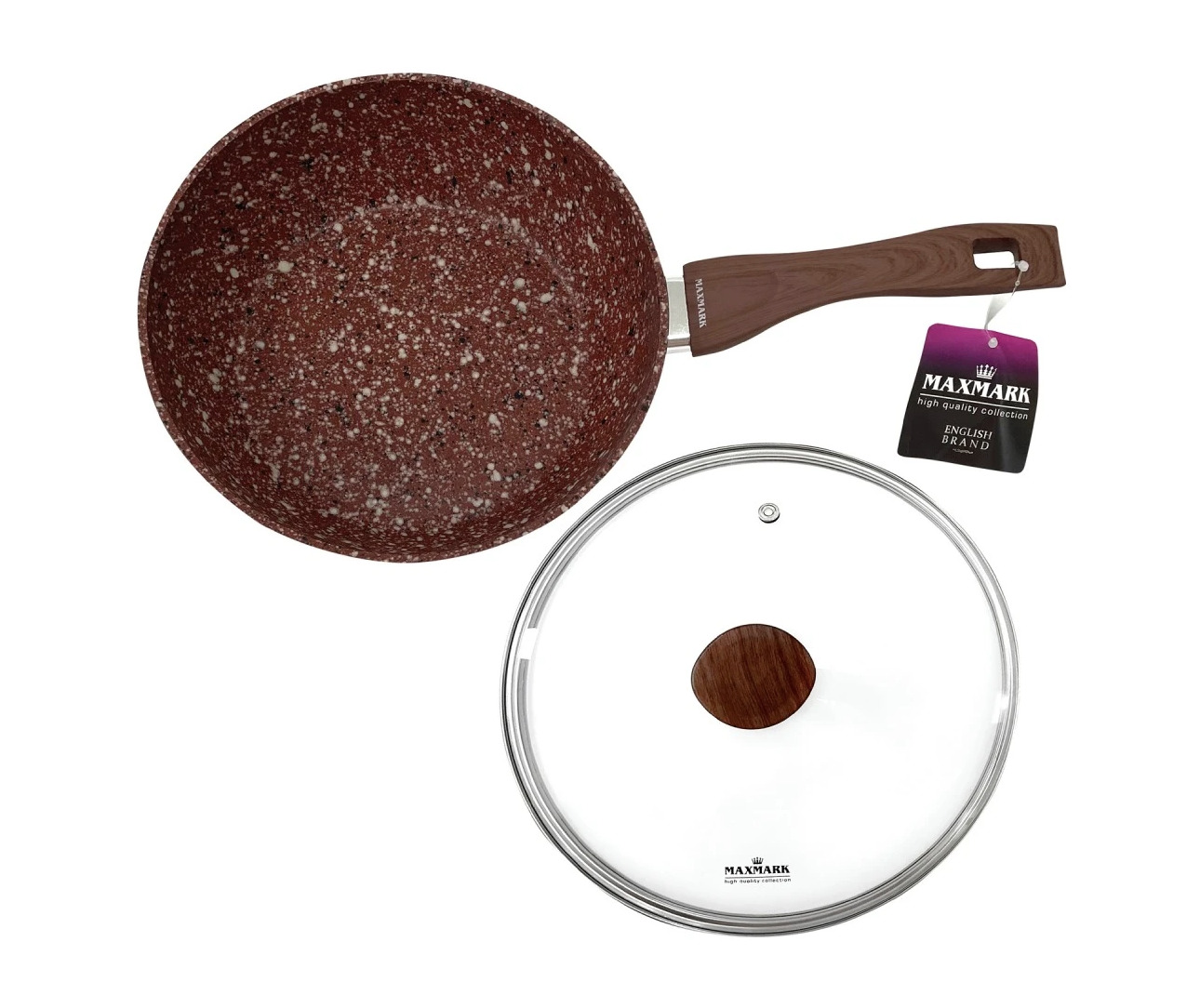 Сковорідка з кришкою MAXMARK MK-FP9126 Granite Stewpan 26см