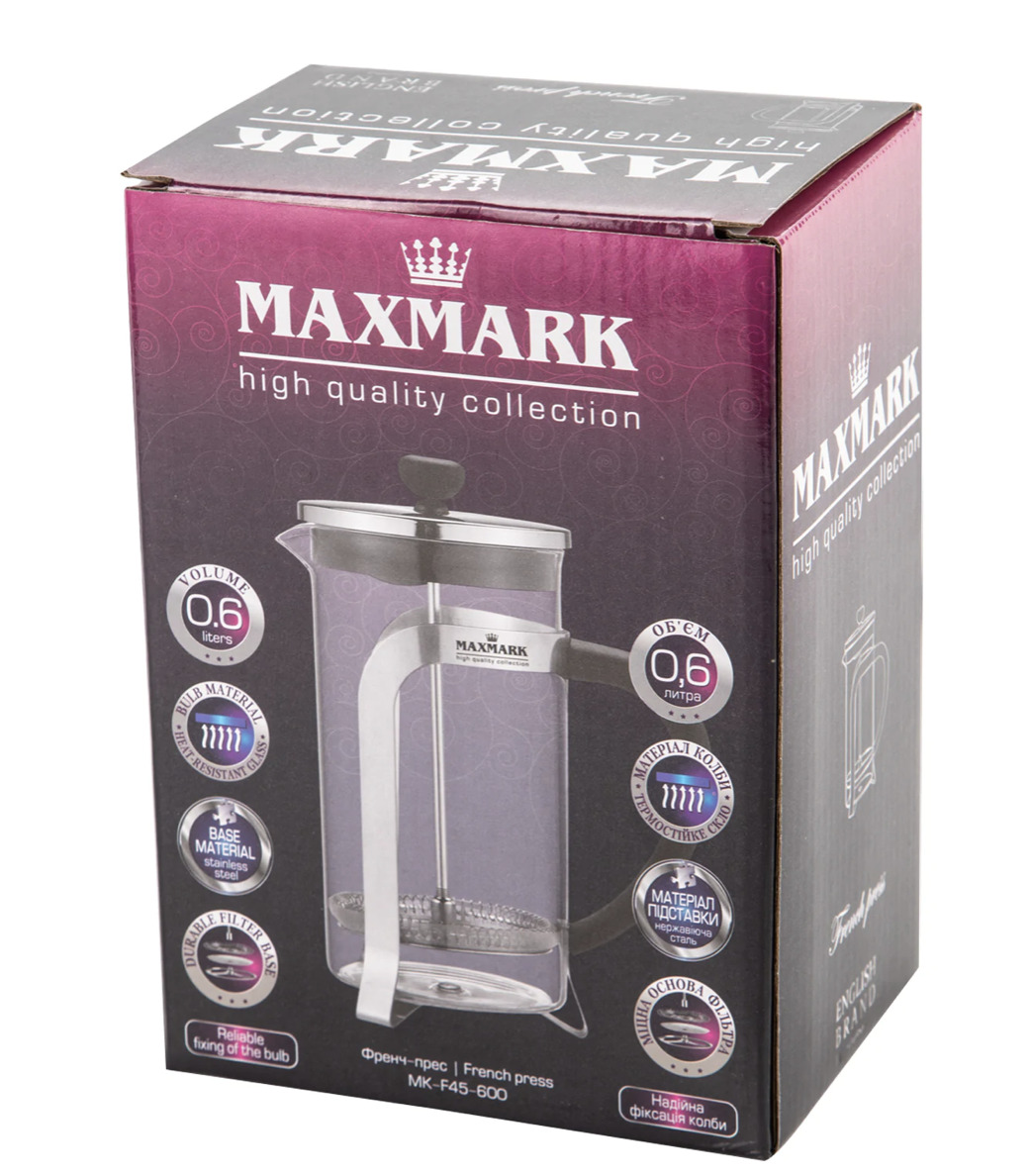 Заварник френч-пресс MAXMARK MK-06-600 (0,6л)