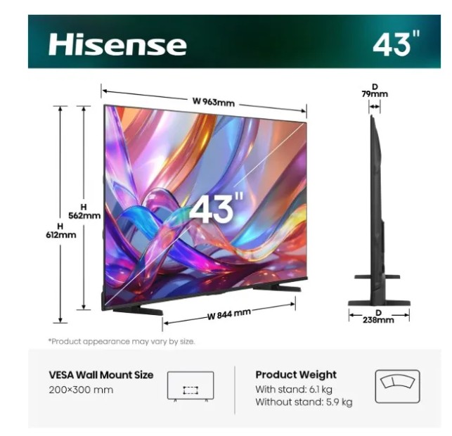 Телевізор HISENSE 43E7S Smart TV