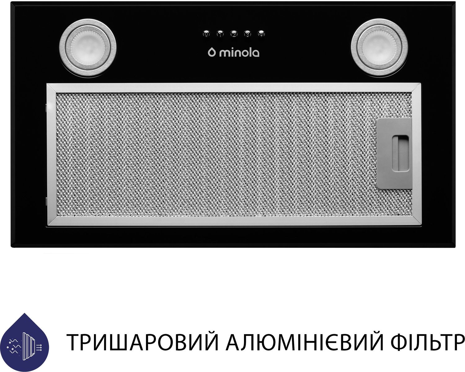 Витяжка Minola HBI 5722 BL 1200 LED (повновбудована)